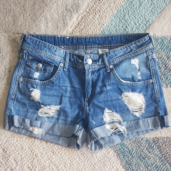 HM Distressed Jean Shots with Button Pocket 6 - Picture 1 of 4